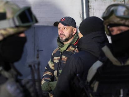 Andriy Antonenko, durante su detención en Kiev, este jueves.