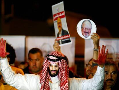 Protesta por el asesinato de Khashoggi, en octubre en Estambul.