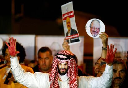 Protesta por el asesinato de Khashoggi, en octubre en Estambul.