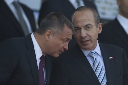 García Luna, secretario de Seguridad Pública Federal, y Felipe Calderón Hinojosa, Presidente de México