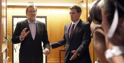 Mariano Rajoy y Albert Rivera, este jueves.