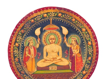 Pintura de Vardhamana, quien estableció los principios centrales del jainismo.