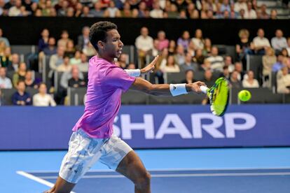 Aliassime, en el partido contra Alcaraz.