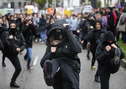 Varios participantes en la manifestación celebrada en Madrid.