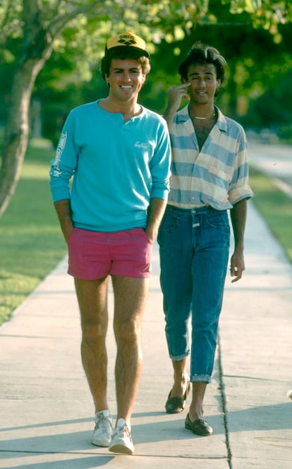 George Michael y Andrew Ridgeley, en Miami, en 1984.