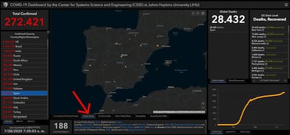 Casos activos de la Covid-19 en España.