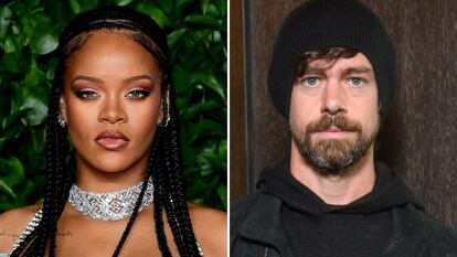 La artista Rihanna y el creador de Twitter, Jack Dorsey.