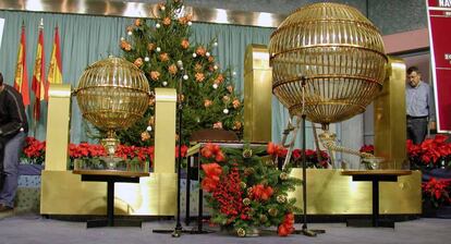 Bombos de la Lotería de Navidad.