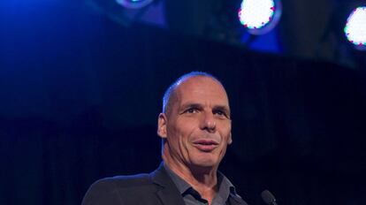 Yanis Varoufakis, en un acto en Londres.