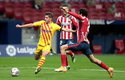 Sergi Roberto, en el partido contra el Atlético, el último que disputó antes de lesionarse.