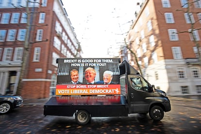 Campaña electoral del Partido Liberal Demócrata del Reino Unido en noviembre de 2019.