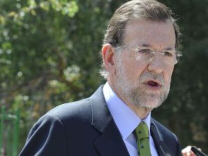 El presidente del PP, Mariano Rajoy, durante su visita a la Diputación y el Ayuntamiento de Granada.