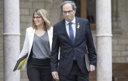 Elsa Artadi, portaveu del Govern, i Quim Torra, president de la Generalitat.