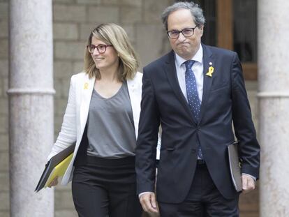 Elsa Artadi, portaveu del Govern, i Quim Torra, president de la Generalitat.