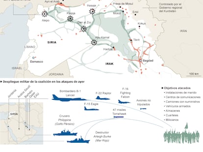 Inicio de los bombardeos contra el EI y Al Qaeda en Siria