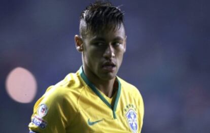 Neymar, durante el Brasil-Perú.