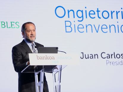 El presidente de Abanca, Juan Carlos Escotet, el pasado 10 de octubre en un acto en Madrid.