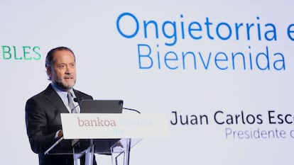 El presidente de Abanca, Juan Carlos Escotet, el pasado 10 de octubre en un acto en Madrid.