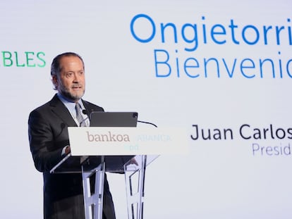 El presidente de Abanca, Juan Carlos Escotet, el pasado 10 de octubre en un acto en Madrid.