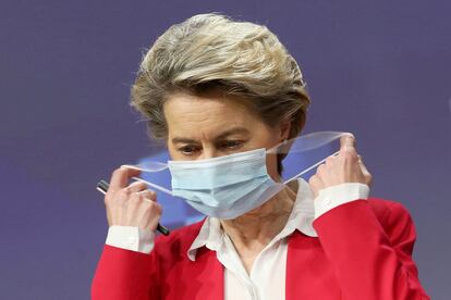 Ursula von der Leyen, al iniciar una conferencia de prensa en Bruselas el pasado enero.