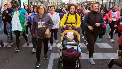 Participantes de la I Carrera Feminista, el pasado mes de marzo en Madrid.