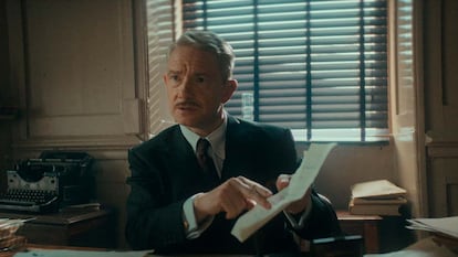 Martin Freeman en la serie Agatha Christie: Las Siete Esferas de Netflix