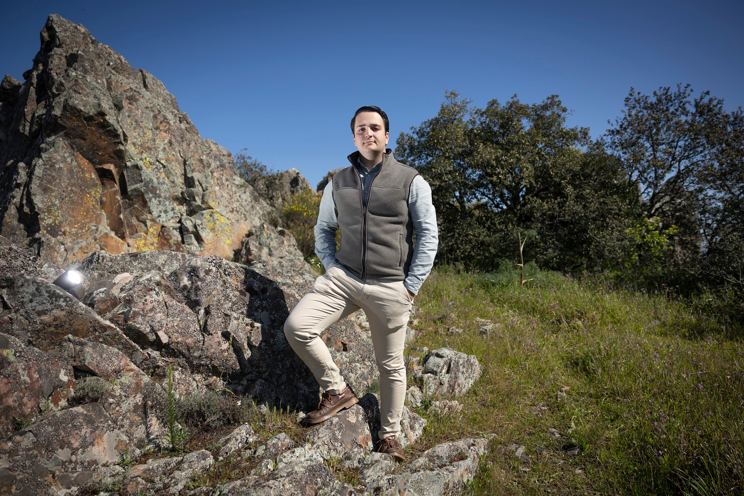 Andrés Montero Palomo, vicepresidente de Jocaex (Jóvenes Cazadores Extremeños), el 27 de marzo en Cáceres.
