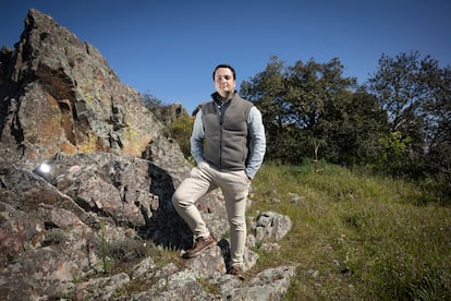 Andrés Montero Palomo, vicepresidente de Jocaex (Jóvenes Cazadores Extremeños), el 27 de marzo en Cáceres.
