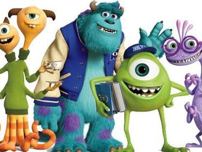 Los personajes de 'Monstruos University'.