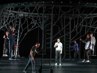 Ensayo de 'Federico hacia Lorca', que dirige Miguel del Arco en la Sala Roja de los Teatros del Canal.