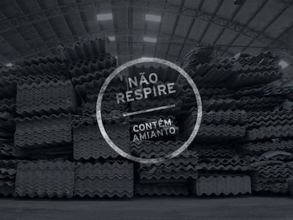 Cartel del premiado documental &#039;N&atilde;o respire &ndash; cont&eacute;m amianto&#039; (No respires, contiene amianto).