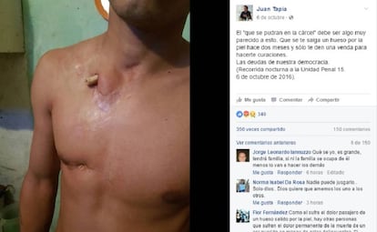 La publicación del juez Tapia en redes sociales.