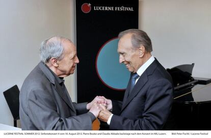 Pierre Boulez y Claudio Abbado durante el festival.