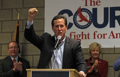 Santorum en un mitin en Misuri