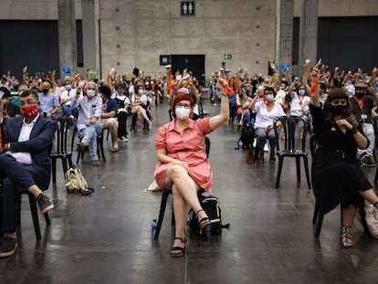 La actual secretaria general del Bloc, Àgueda Micó, en el VIII Congreso Nacional del Bloc, ahora Més Compromís.