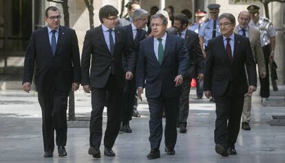 Jordi Jan&eacute;, Carles Puigdemont, Juan Ignacio Zoido i Enric Millo.