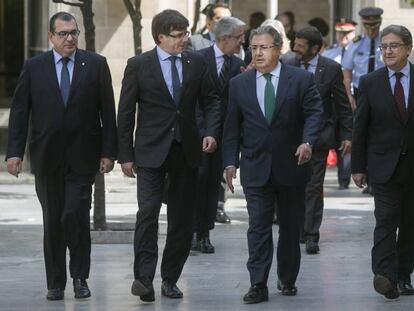 Jordi Jan&eacute;, Carles Puigdemont, Juan Ignacio Zoido i Enric Millo.