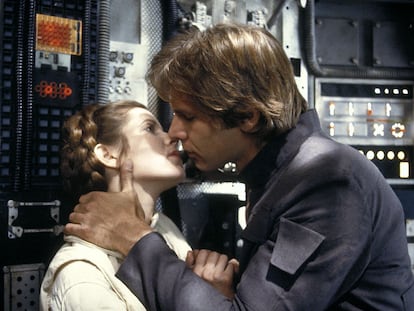 Carrie Fisher y Harrison Ford en Star Wars, el Imperio contraataca (irvin Kershner, 1980).