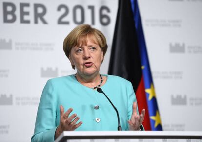 Angela Merkel, en la cumbre europea de Brastislava.