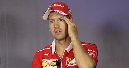 Vettel, durante la rueda de prensa en el circuito de Spielberg.