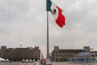 El plantón de las madres buscadoras en el Zócalo de Ciudad de México.