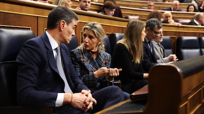 Sesión de control al Gobierno en el Congreso de los Diputados. Pedro Sánchez y Yolanda Díaz.