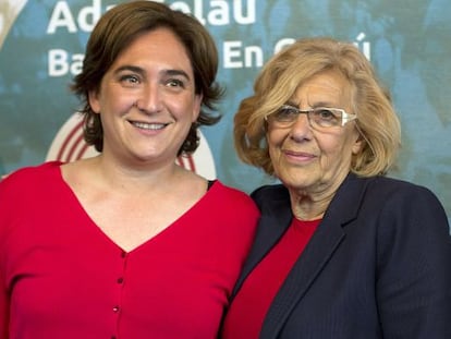 Ada Colau amb Manuela Carmena.