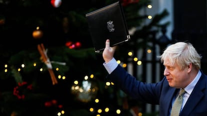 Boris Johnson, durante sua declaração nesta sexta-feira em Downing Street.