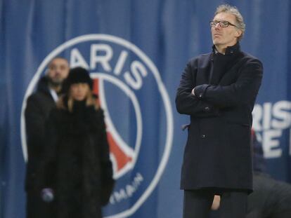 Laurent Blanc, durante un partido del PSG.