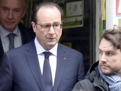 El presidente franc&eacute;s, Francois Hollande, hoy en las elecciones deparmentales. 