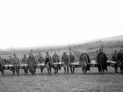 Imagen captada en Paracuellos del Jarama el 16 de diciembre de 1939.