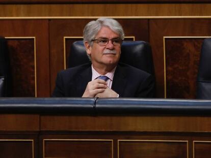 Alfonso Dastis, ministro de Exteriores, en el Congreso de los Diputados.