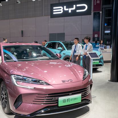 Un modelo de BYD expuesto en el Salón del Automóvil de Shanghái.