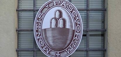 Logo de MPS en Siena (Italia).
